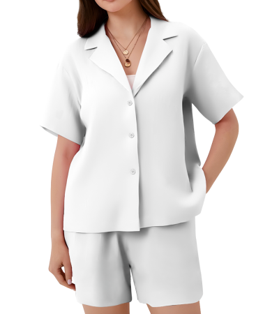 女士衬衫套装衣服R0132AB-A - 四面弹-120g/S