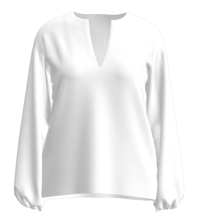 女真丝绒V领小落肩长袖上衣-LTW20176 - 真丝绒-160g/S