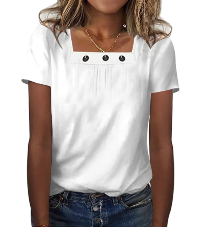 女仿棉方领短袖T恤LTW20503 - 仿棉-180g/S