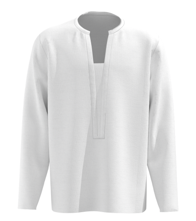 男仿棉前中抽绳圆领长袖T恤LTM100248 - 仿棉-180g/S