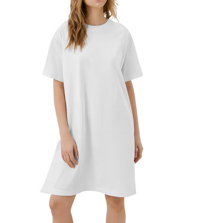 仿棉短袖连衣裙P-MSDZ001 - 仿棉-180g/S