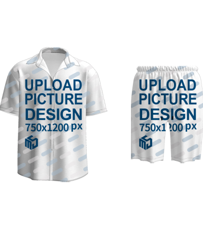 古巴领沙滩套装（裤子）A0247AB-B - 双线格-120g/XS