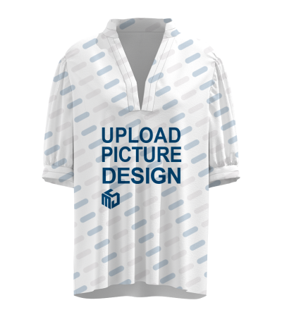 女士拼接袖领口短袖上衣-XJB7166 - 四面弹-120g/S