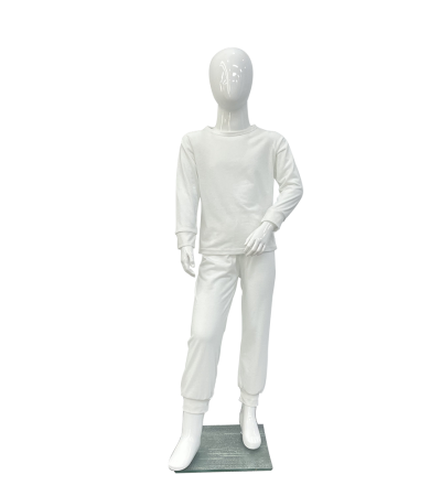 儿童长款正肩袖有袖口有脚口套装家居服A0116 - 仿棉-180g/2Y