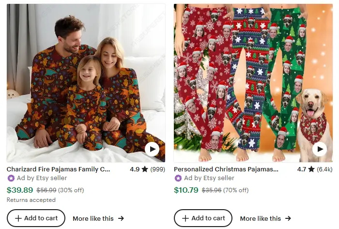 圣诞服饰六款爆款服饰之亲子睡衣，家居服