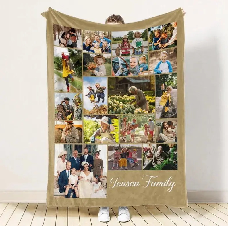 温暖的个性定制毛毯创意之家庭照片