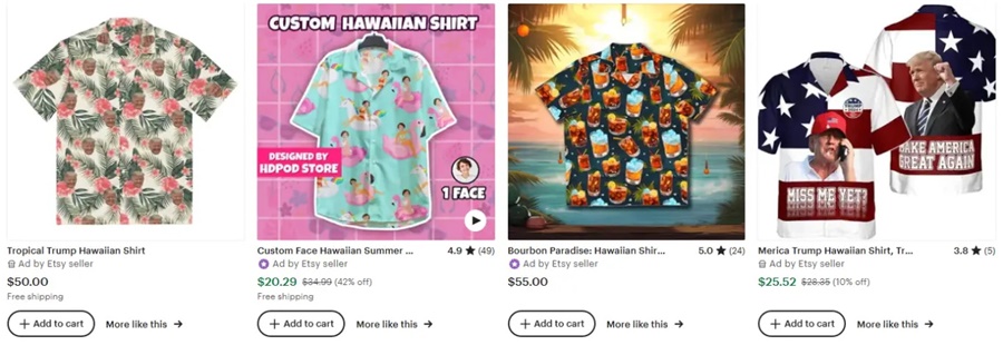 跨境电商款式推荐男装热带风情夏威夷衬衫