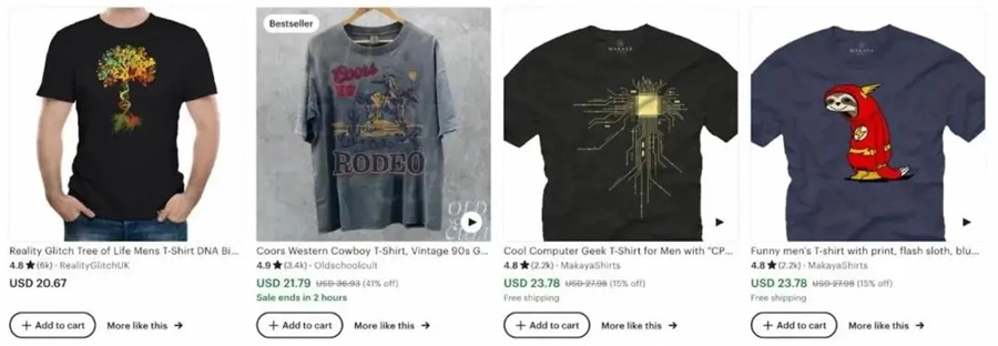 Etsy跨境平台pod定制男装