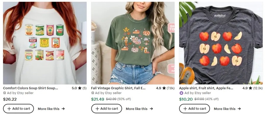 跨境选品思路，秋冬T恤设计元素推荐之秋季美食